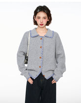 Hand - Stitched Yarn Edge Collared Knit Sweater - COPPING THREADS - CHICISLAND